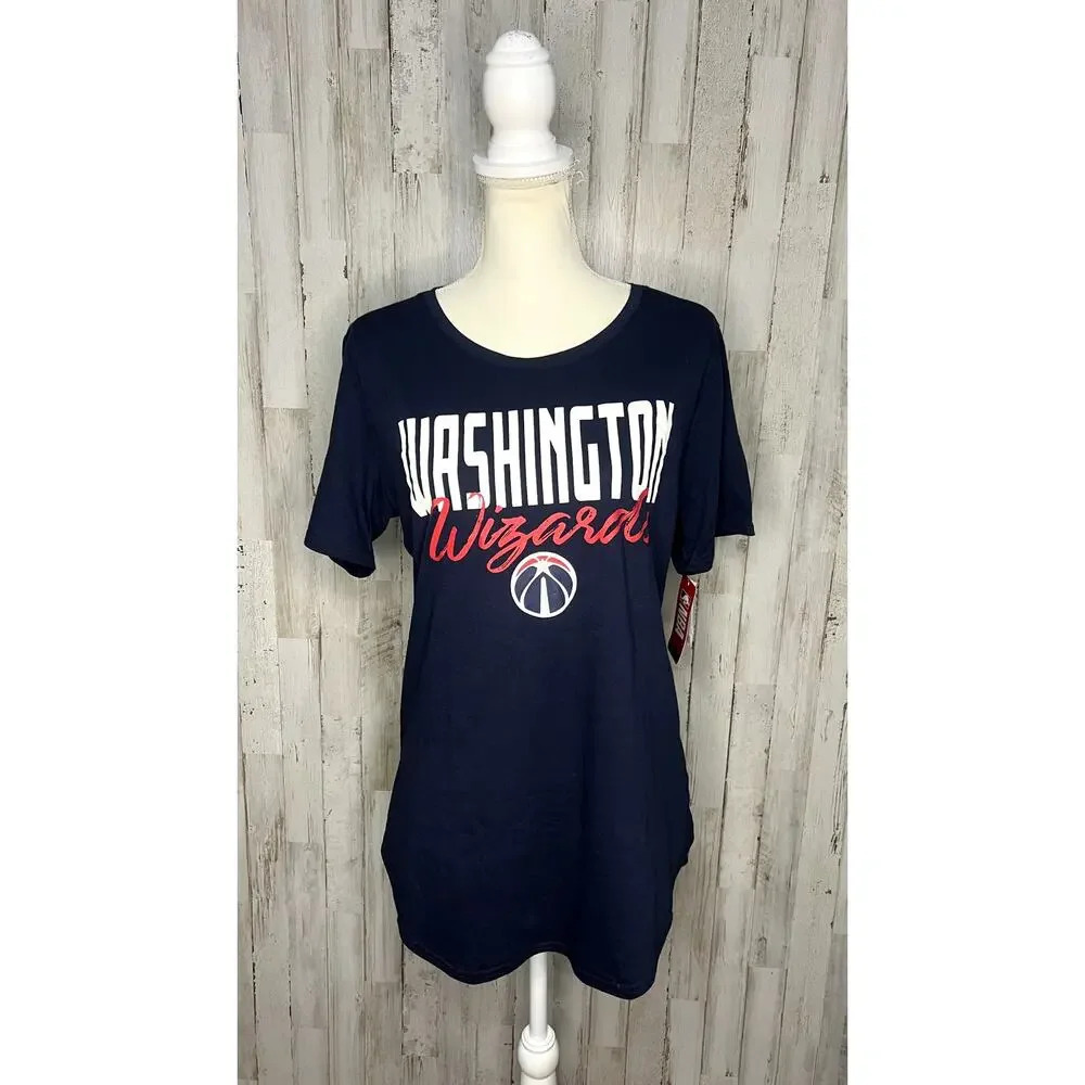 NWT Women's NBA Washington Wizards Navy Scoop Neck T-Shirt Size XL‎